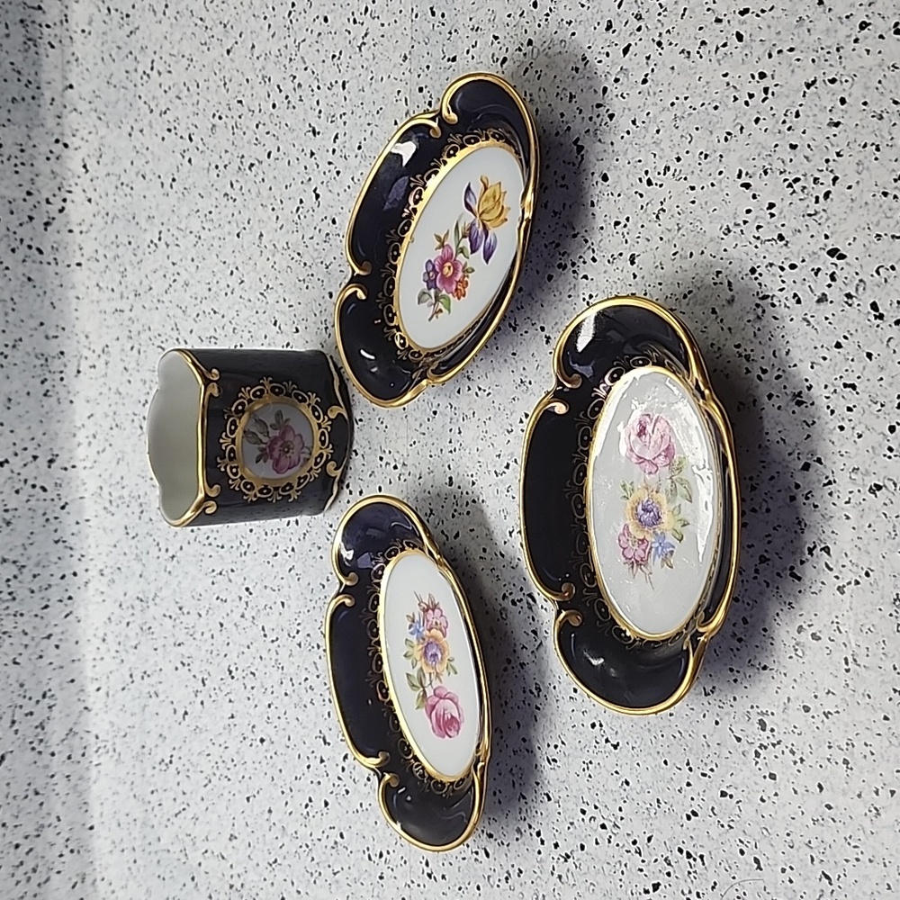 JLmenau echt kobalt Cigarette Holder & Ashtray Lot very, very rare